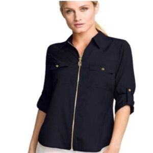 Michael Kors Zip Camp Shirt Size Small